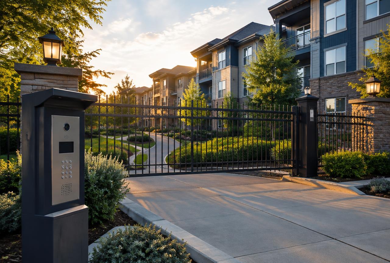 Gated entrance to a multifamily apartment community