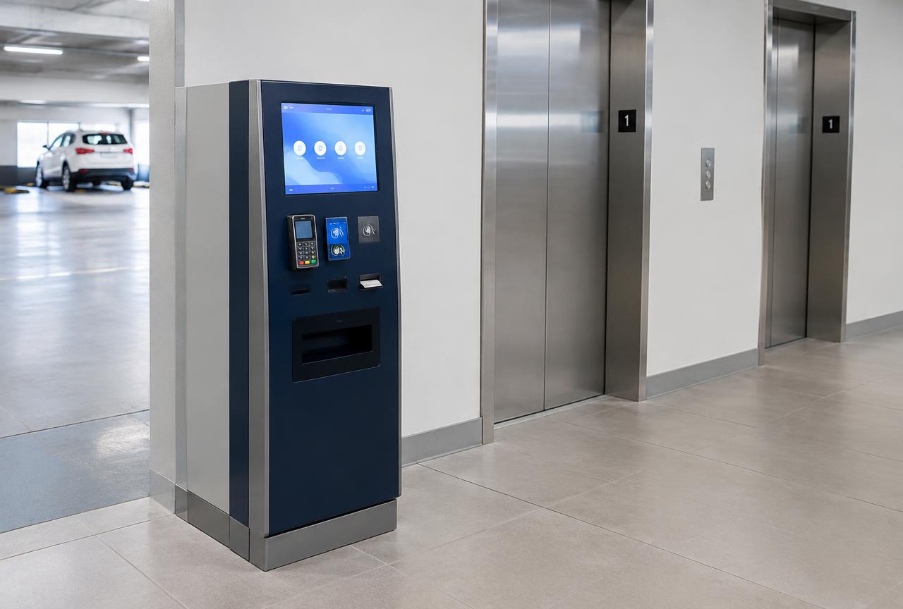 Modern automated parking payment station